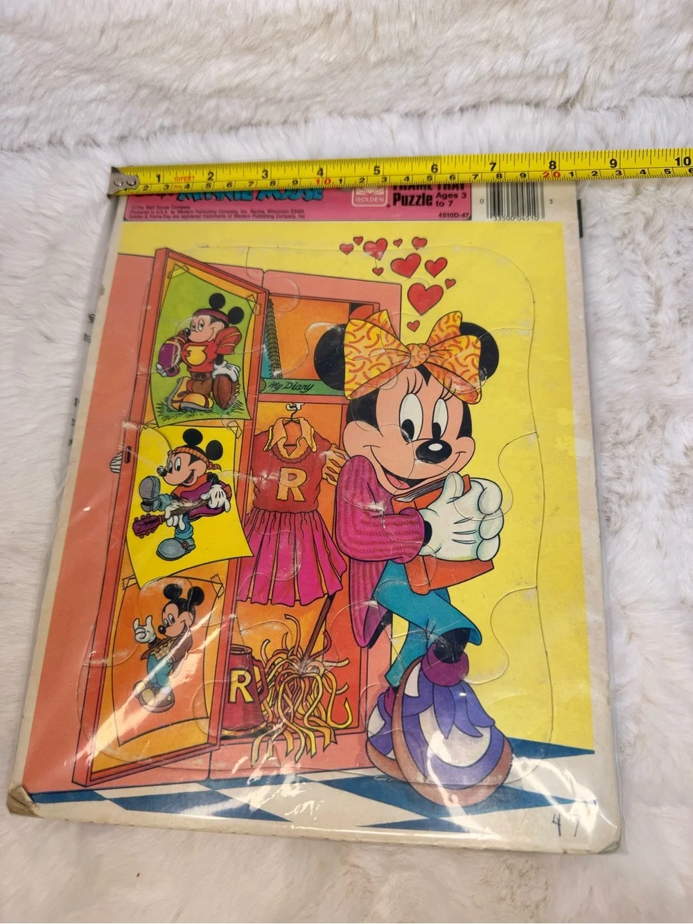 Walt Disney Co., 1970’s Frame Tray Puzzle, Micky And Minnie Mouse HS Sweethearts